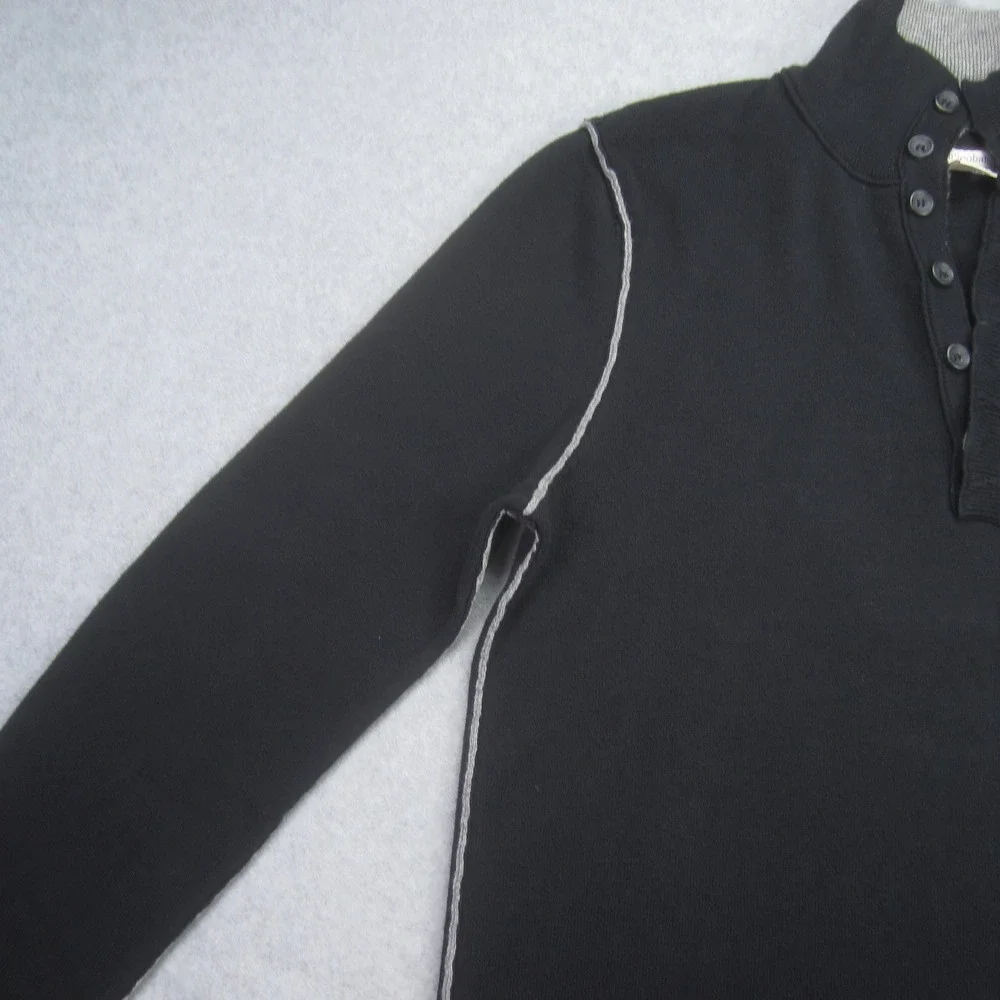 Carbon 2 Cobalt Sweater Mens Medium Black Cotton‎ Cashmere Blend Pullover